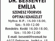 Dr. Bessenyei Emília Szemész főorvos