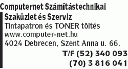   - Computernet Számítástechnikai Szaküzlet és Szerviz