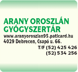   - Arany Oroszlán Gyógyszertár