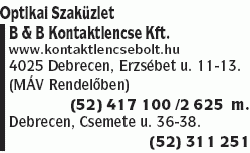   - B&B Kontaktlencse Kft.